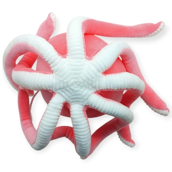 Peluş Sevimli Ahtapot 30 cm - Pembe - Resim 4