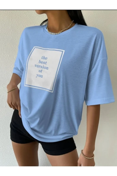 The Best Version Printed Oversize Unisex T-shirt - Resim 2