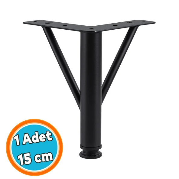 Mobilya Ayağı Modern Koltuk Kanepe Dayanıklı Tv Ünitesi 15 cm Siyah Metal Ayağı Ayakları ürün görseli 1