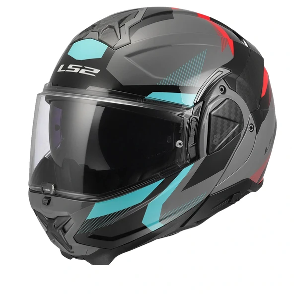 LS2 ADVANT 2 TRIPLE GRİ-KIRMIZI-SİYAH-TURKUAZ KASK ürün görseli 1