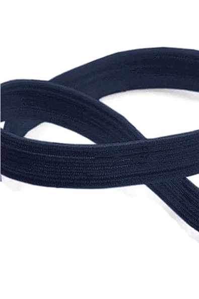 Lacivert 12 mm 5 mt Dayanıklı Sert Yassı Elastik Şerit Lastik - Resim 2