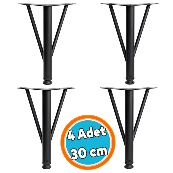 Mobilya Ayağı Modern Koltuk Kanepe Dayanıklı Tv Ünitesi Ayağı Ayakları Siyah Metal 30 cm 4 Adet ürün görseli 1