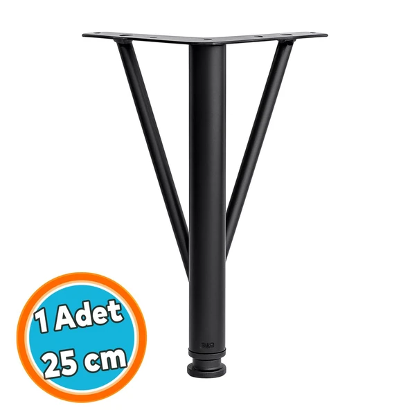 Mobilya Ayağı Modern Koltuk Kanepe Dayanıklı Tv Ünitesi Ayağı Ayakları Siyah Metal 25 cm ürün görseli 1
