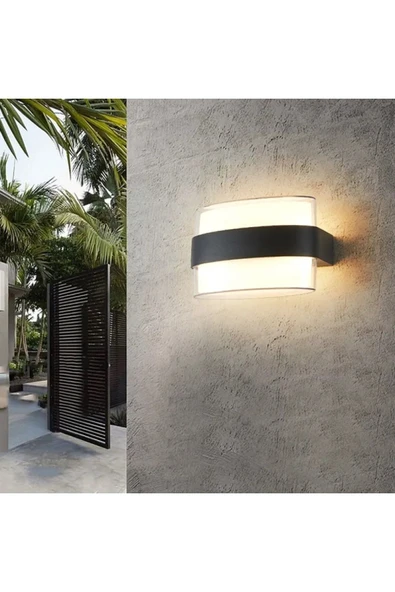 Cata 12 W Gozo İki Yönlü Led Duvar Aplik - Gün Işığı (3000K) - Siyah - IP54 - CT-7044 ürün görseli 1