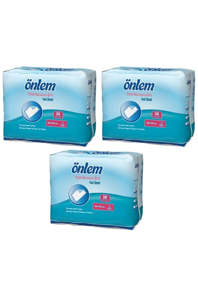 60x90 Cm Yatak Koruyucu Örtü 3 Paket 90 Adet ürün görseli 1