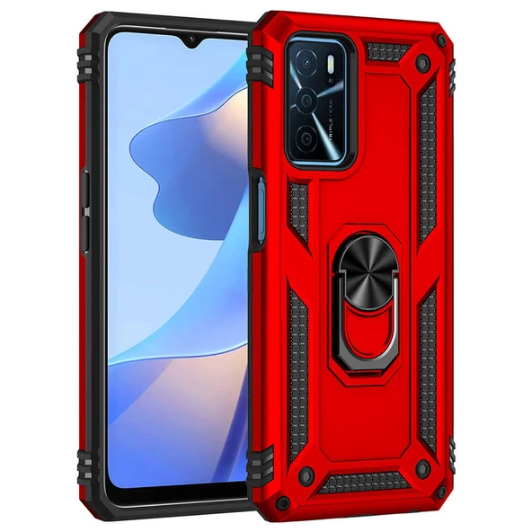 Oppo A16 Kılıf Zore Vega Yüzük Standlı Zırh Kılıf ürün görseli 1