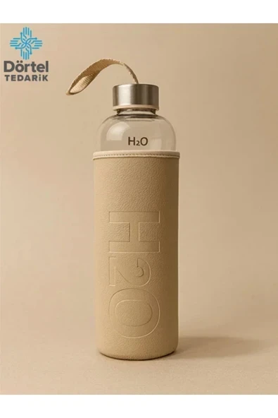 Tohana H2o Deri Kılıflı Cam Matara 500 ML ürün görseli 1