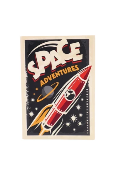 Space Adventure Laklı Çizgisiz Defter 32 Yaprak ürün görseli 1