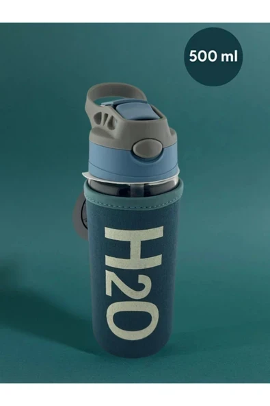Tohana H2o Kılıflı Pipetli Cam Matara 500 ML ürün görseli 1