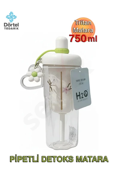 Tohana H2O Pipetli Tritan Detoks Matara - 750ml ürün görseli 1
