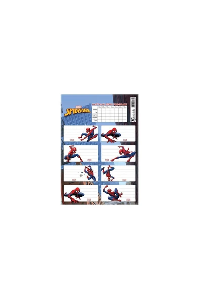 Keskin Color Okul Etiketi Spider Man Ders Proğramlı 3 Lü ürün görseli 1