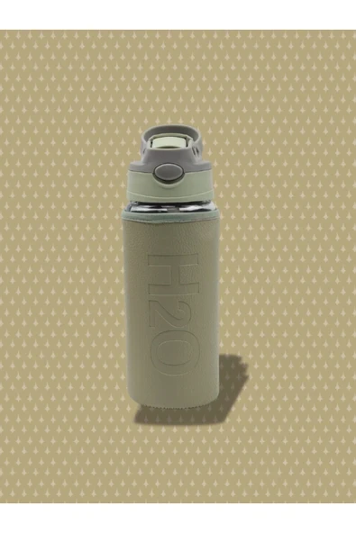 Tohana H2o Deri Kılıflı Pipetli Cam Matara 500 ML ürün görseli 1