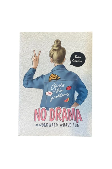 No Drama Temalı Çizgili Defter Zamansız Ajanda ürün görseli 1