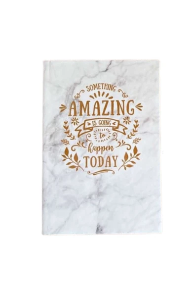 Beyaz Mermer Tasarımlı Amazing Baskılı Sert Kapak Lastikli Çizgisiz Defter ürün görseli 1