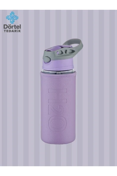 Tohana H2o Deri Kılıflı Pipetli Cam Matara 500 ML ürün görseli 1