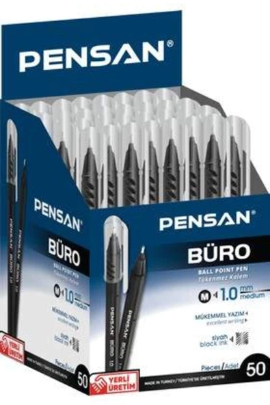 Tükenmez Kalem Büro 1.0 MM Siyah 50 Li 2270 ürün görseli 1