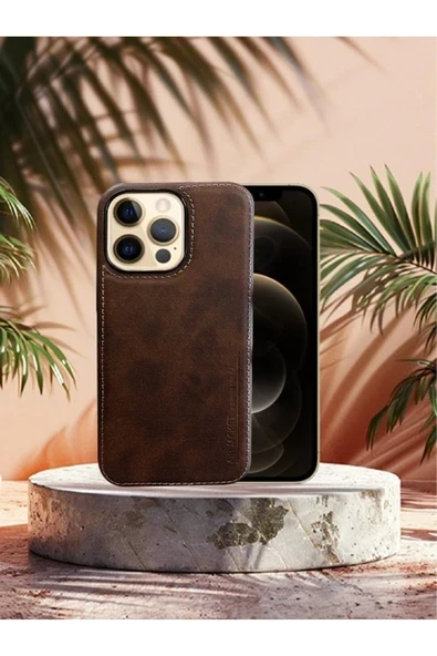 DEERDERİ Juno İphone Hakiki Deri Koruyucu Kılıf Iphone 13 Pro Max ürün görseli 1