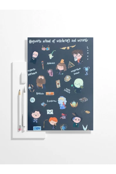 Harry Potter Hogwarts Temalı Çizgisiz Defter ürün görseli 1