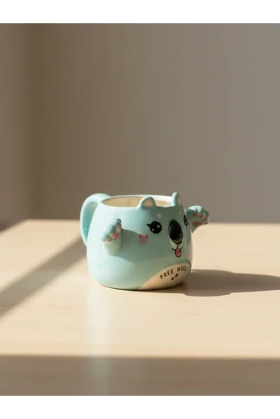 Tohana 3D Kucaklayan Hayvan Figürlü Seramik Kupa ürün görseli 1