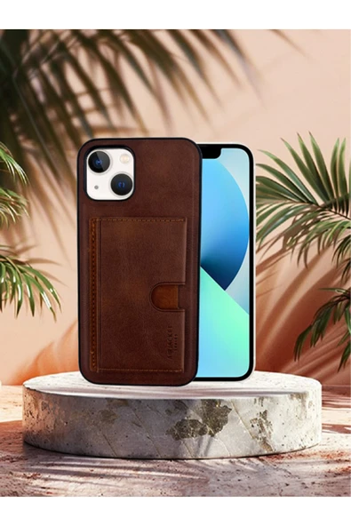 DEERDERİ Kartlıklı Tutacaklı İphone Hakiki Deri Koruyucu Kılıf Iphone 12/12 Pro ürün görseli 1