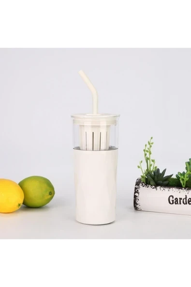 Tohana H2o 5'i 1 Yerde Çelik Pipetli Cam Detox Kupa Temizleyici Hediyeli 650 ML ürün görseli 1