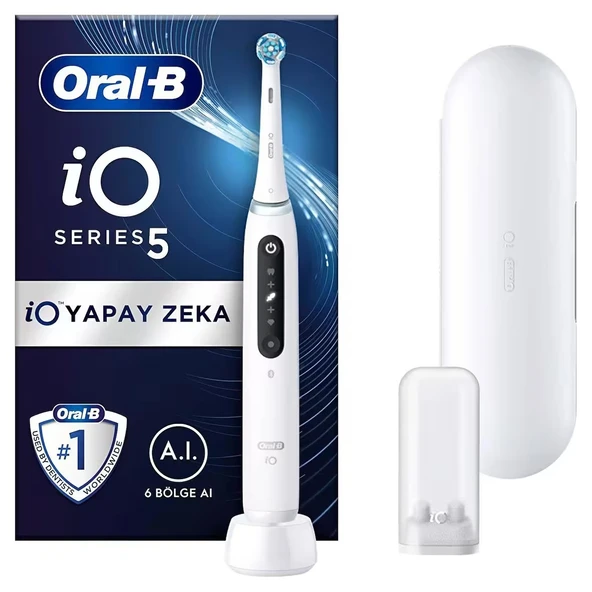 Oral-B iO 5 Şarjlı Diş Fırçası - Beyaz ürün görseli 1