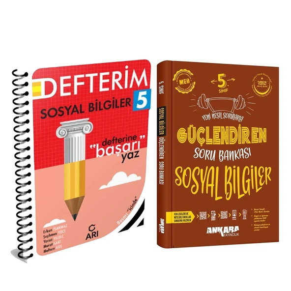 Arı Yayıncılık 5. Sınıf Sosyal Bilgiler Defterim ve Ankara Sosyal Bilgiler Soru Bankası Seti 2 Kitap ürün görseli 1