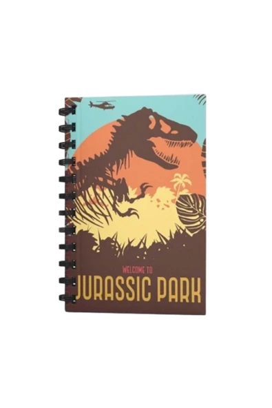 Spiralli Defter Jurassic Park Wellcome To Kahverengi Çizgili Defter 80 YP 17x24 DFT-388609 ürün görseli 1