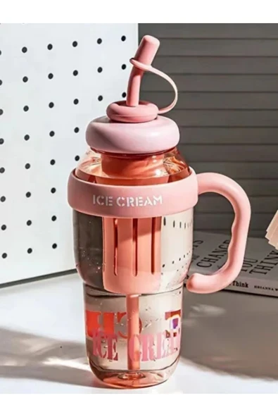 Dörtel Tedarik Bıgmug Ice Cream Tritan Pipetli Suluk Detoks Matara 1300 ML ürün görseli 1