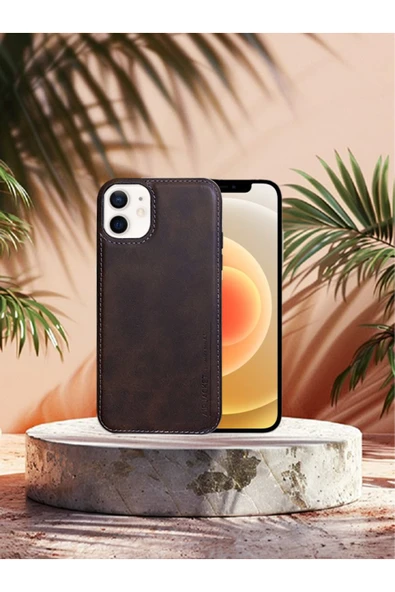Juno Iphone 11 Hakiki Deri Koruyucu Kılıf Koyu Kahverengi ürün görseli 1