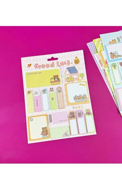 Sevimli Ayı Tasarımlı Post-It Seti ürün görseli 1