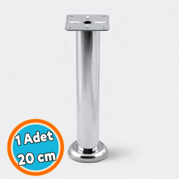 Mobilya Ayağı Modern Koltuk Kanepe Dayanıklı Tv Ünite Ayağı Ayakları Tablalı Metal 20 cm Krom Gümüş ürün görseli 1