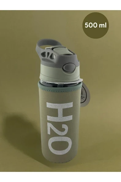 Tohana H2o Kılıflı Pipetli Cam Matara 500 ML ürün görseli 1