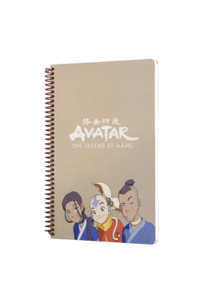 Spiralli Defter Avatar Katara Sokka Aang Krem Çizgili Defter 80 YP 17x24 DFT-388623 ürün görseli 1