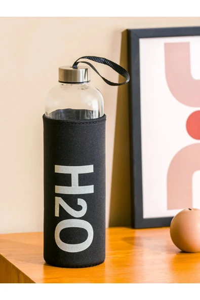 H2o Kılıflı Cam Matara 600 ML ürün görseli 1