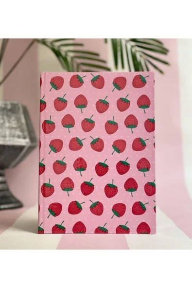 Dörtel Tedarik Çilek Temalı Planner Kartın Kapak Defter Zamansız Ajanda ürün görseli 1