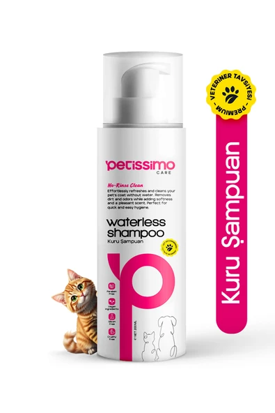 Petissimo Care Kuru Kedi Şampuanı - Bit Pire Kene Ve Parazit Önleyici - Tüy Dökülmesi Karşıtı - 200 ml ürün görseli 1