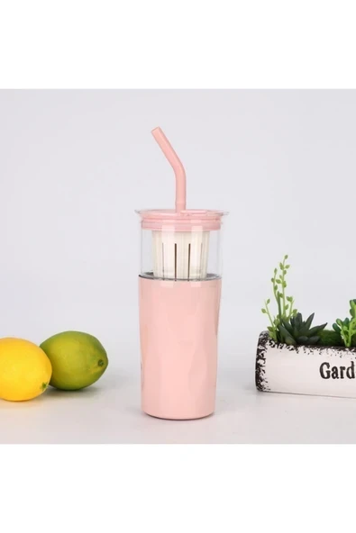 Tohana H2o 5'i 1 Yerde Çelik Pipetli Cam Detox Kupa Temizleyici Hediyeli 650 ML ürün görseli 1