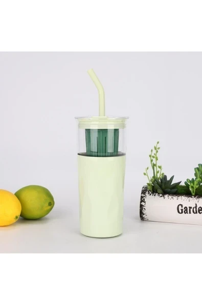 Tohana H2o 5'i 1 Yerde Çelik Pipetli Cam Detox Kupa Temizleyici Hediyeli 650 ML ürün görseli 1