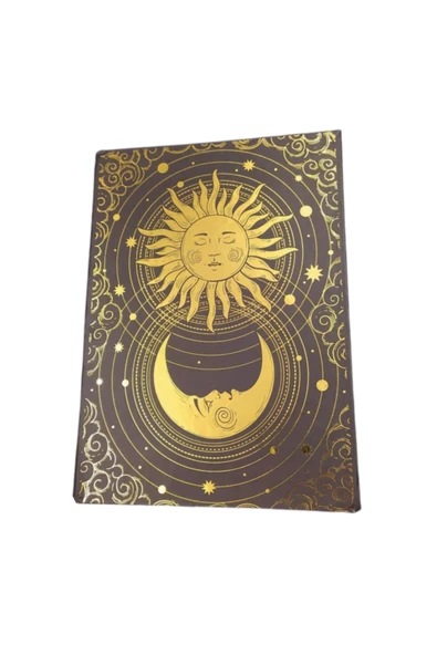 Tarot Güneş ve Ay Temalı Planner Karton Kapak Defter Zamansız Ajanda ürün görseli 1