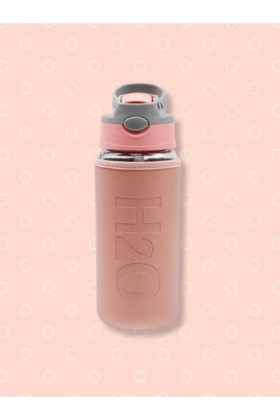 Tohana H2o Deri Kılıflı Pipetli Cam Matara 500 ML ürün görseli 1