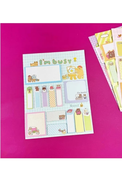 Sevimli Ayı Tasarımlı Post-It Seti - Resim 7