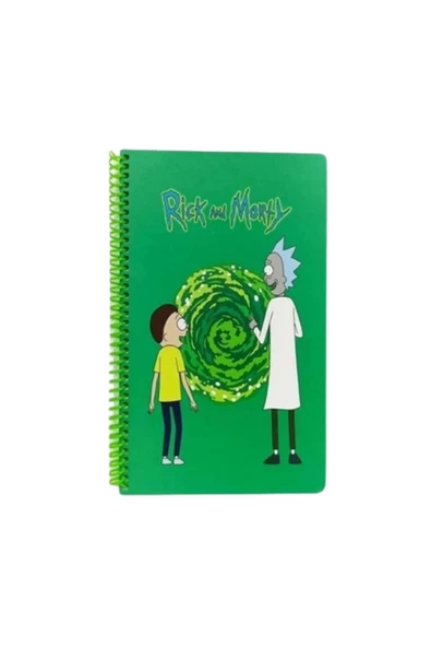 Spiralli Defter Rick And Morty Yeşil Çizgili Defter 80 YP 17x24 DFT-388524 ürün görseli 1