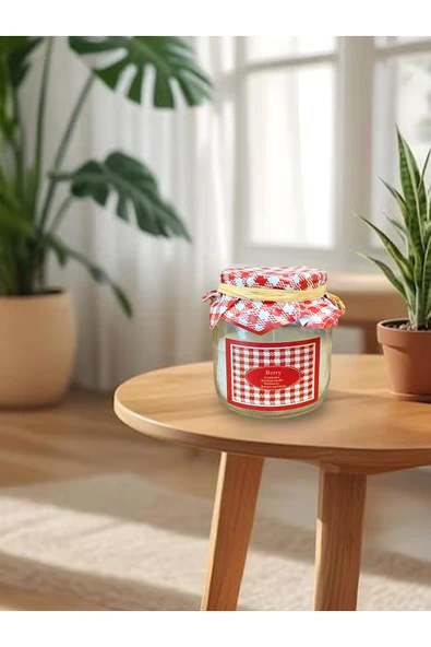 Vakumlu Kapaklı Kokulu Dekoratif Cam Kavanoz Mum ürün görseli 1