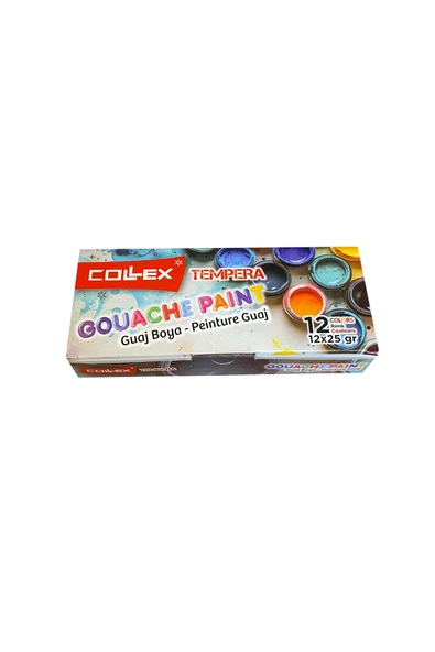 Collex Guaj Boya 12 Renk Karton Kutuda 25 ml 6228 ürün görseli 1