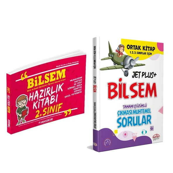 Zeki Çocuk 2. Sınıf Bilsem Hazırlık Kitabı ve Editör Bilsem Jet Plus Çıkması Muhtemel Sorular Seti 2 Kitap ürün görseli 1