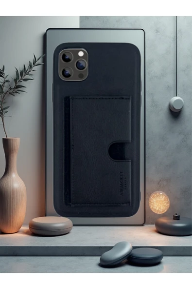 Kartlıklı Tutacaklı İphone Hakiki Deri Koruyucu Kılıf Iphone 13 Pro Max ürün görseli 1