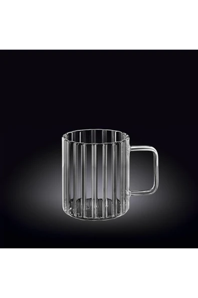 Line Double Espresso Fincanı Kulplu Borosilikat 4'lü Cam Fincan Seti 150 ML ürün görseli 1