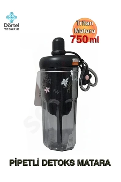 Tohana H2O Pipetli Tritan Detoks Matara - 750ml ürün görseli 1