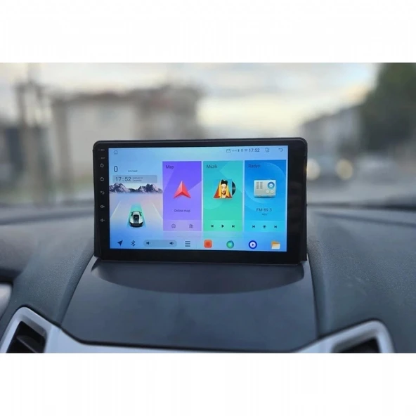 FORD FİESTA İLE UYUMLU ANDROİD CARPLAY MULTİMEDYA 4 RAM 64GB QLED AHD KAMERA ürün görseli 1